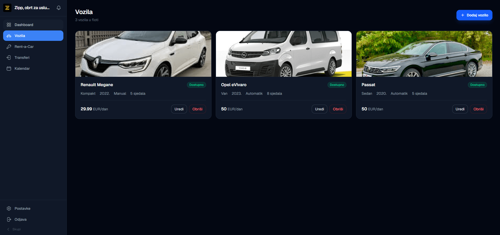 Rent-a-Car admin 2